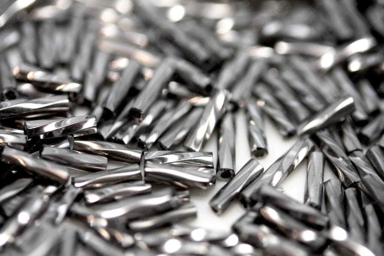 Стеклярус Silver Flape кручений 6mm